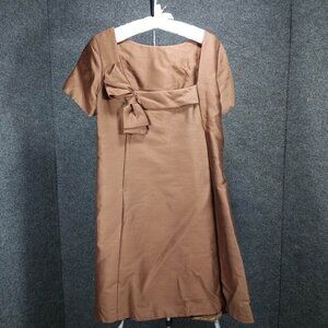 1960's Vintage Chocolate Wool Jackie O Shift with Bow